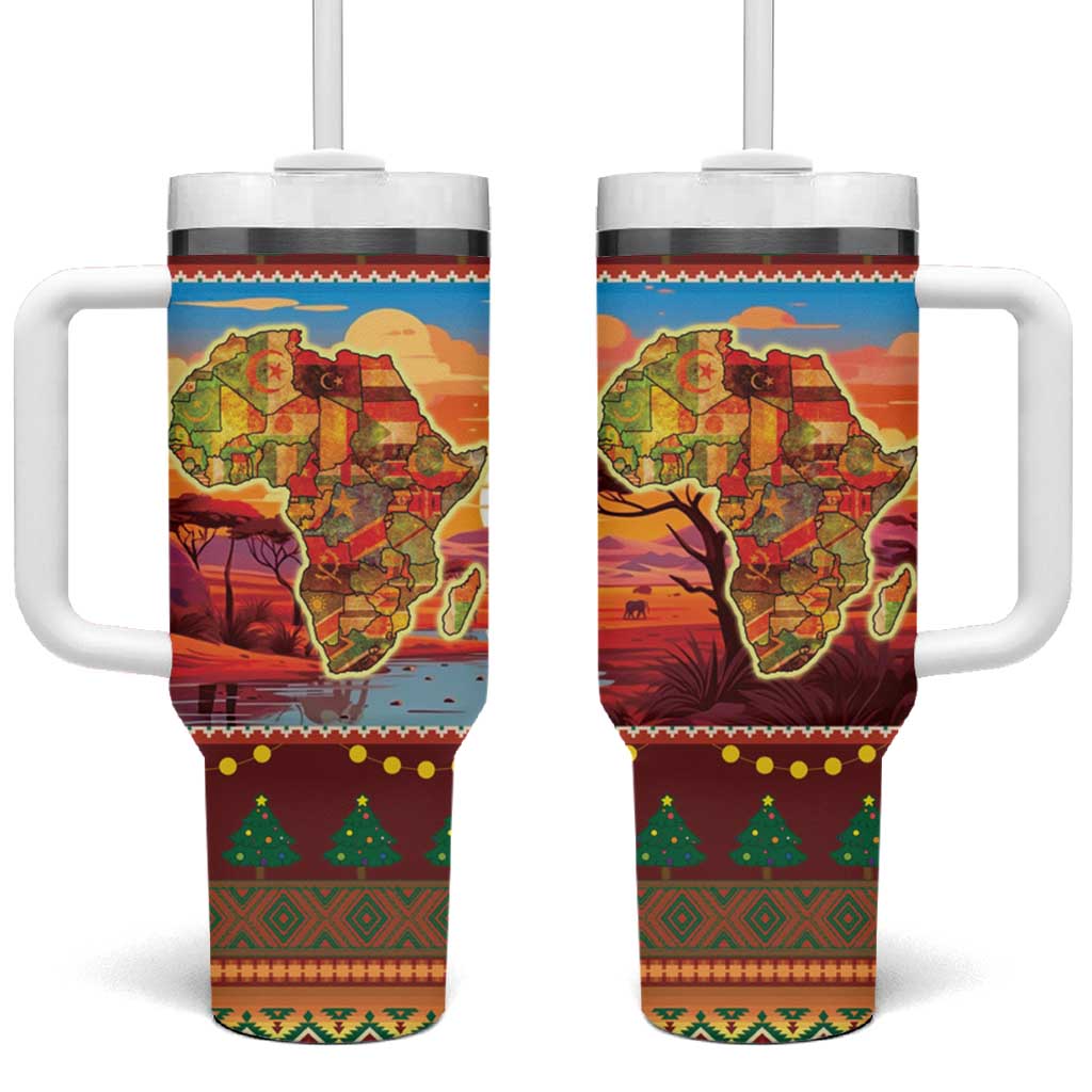 African Christmas Tumbler With Handle Afro Heritage and Celebrated DT03