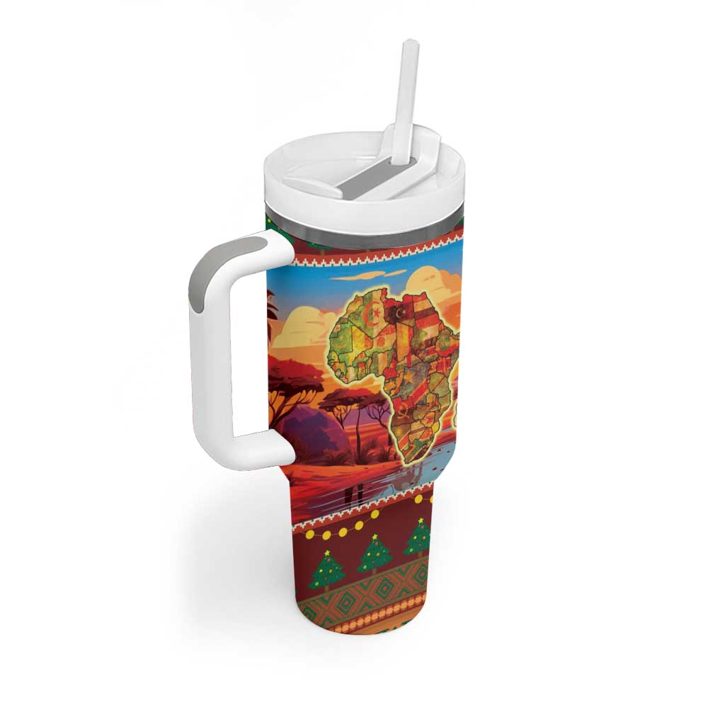 African Christmas Tumbler With Handle Afro Heritage and Celebrated DT03