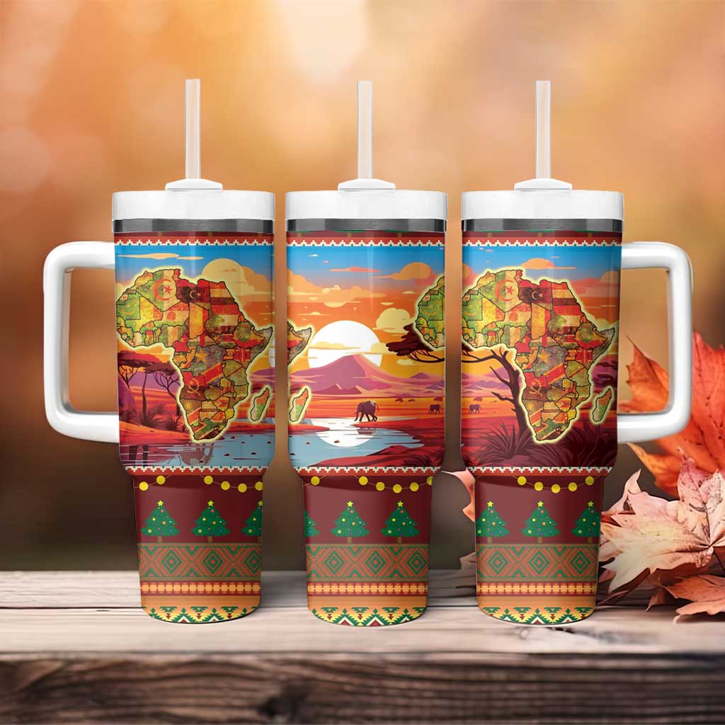 African Christmas Tumbler With Handle Afro Heritage and Celebrated DT03