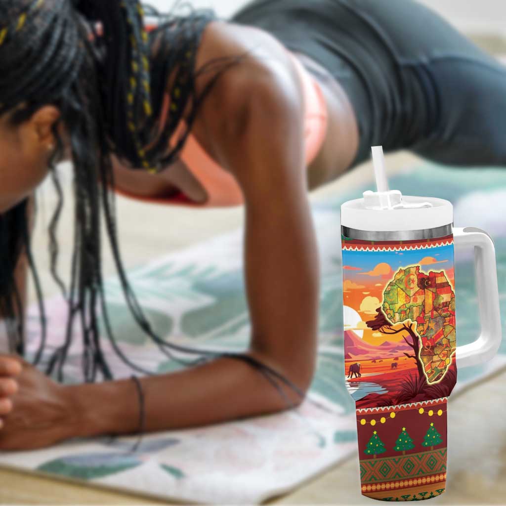 African Christmas Tumbler With Handle Afro Heritage and Celebrated DT03