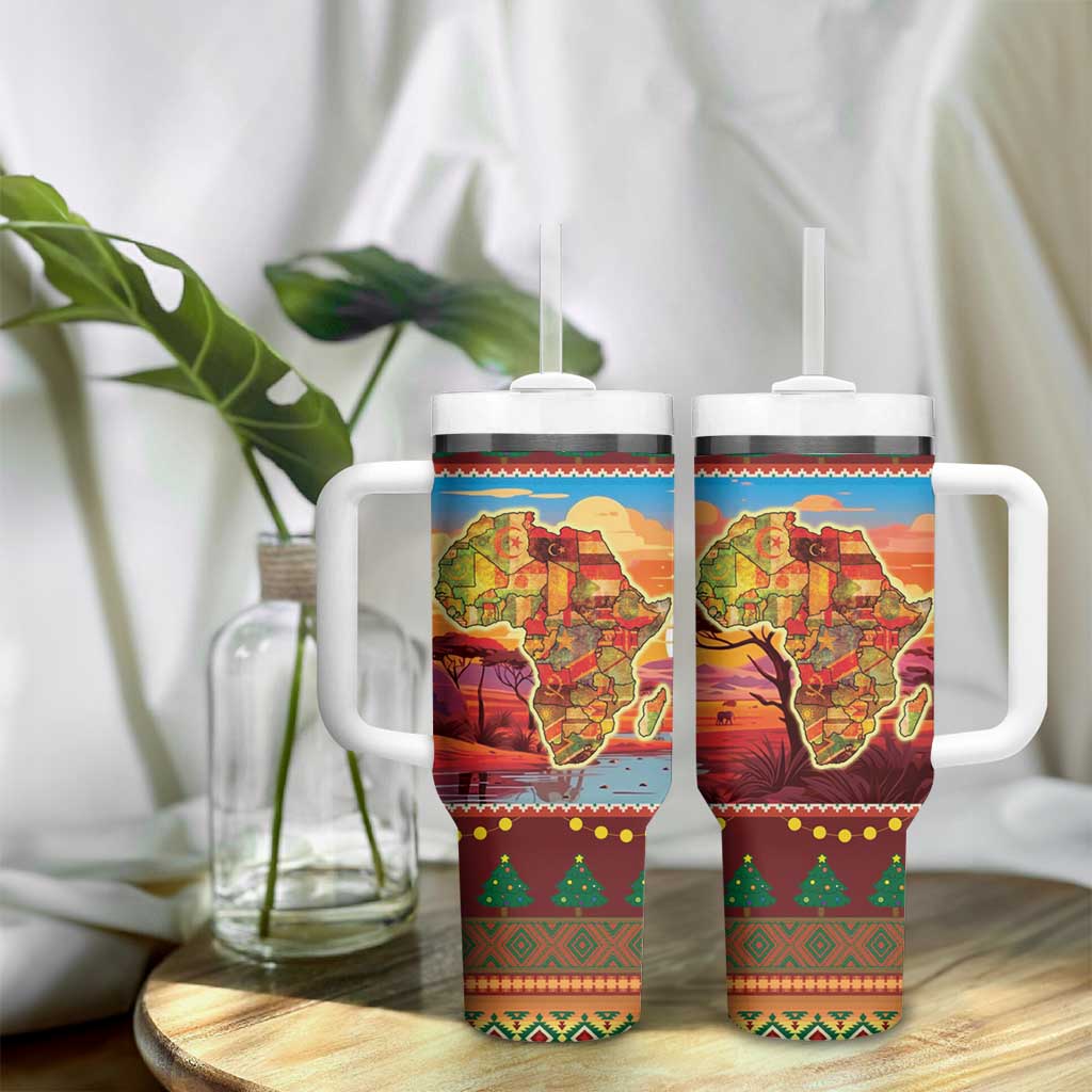 African Christmas Tumbler With Handle Afro Heritage and Celebrated DT03