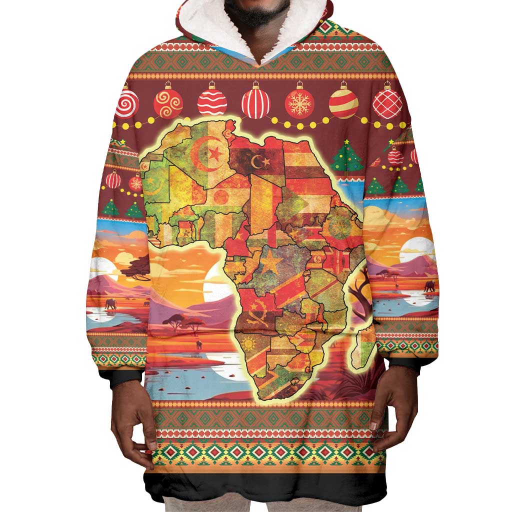 African Christmas Wearable Blanket Hoodie Afro Heritage and Celebrated DT03