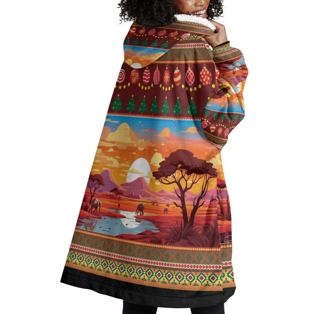 African Christmas Wearable Blanket Hoodie Afro Heritage and Celebrated DT03