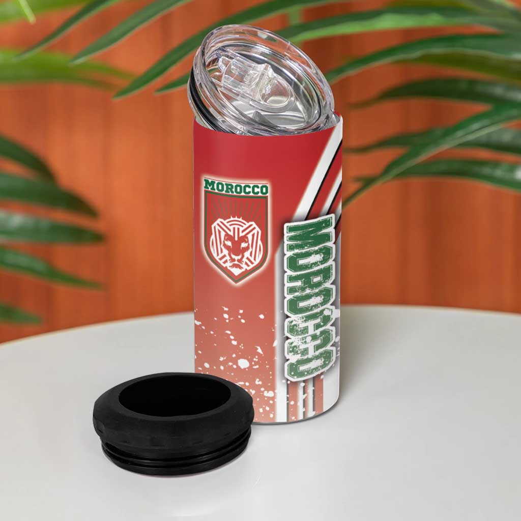 Morocco Soccer 4 in 1 Can Cooler Tumbler Atlas Lions Football - Road To Champion DT03