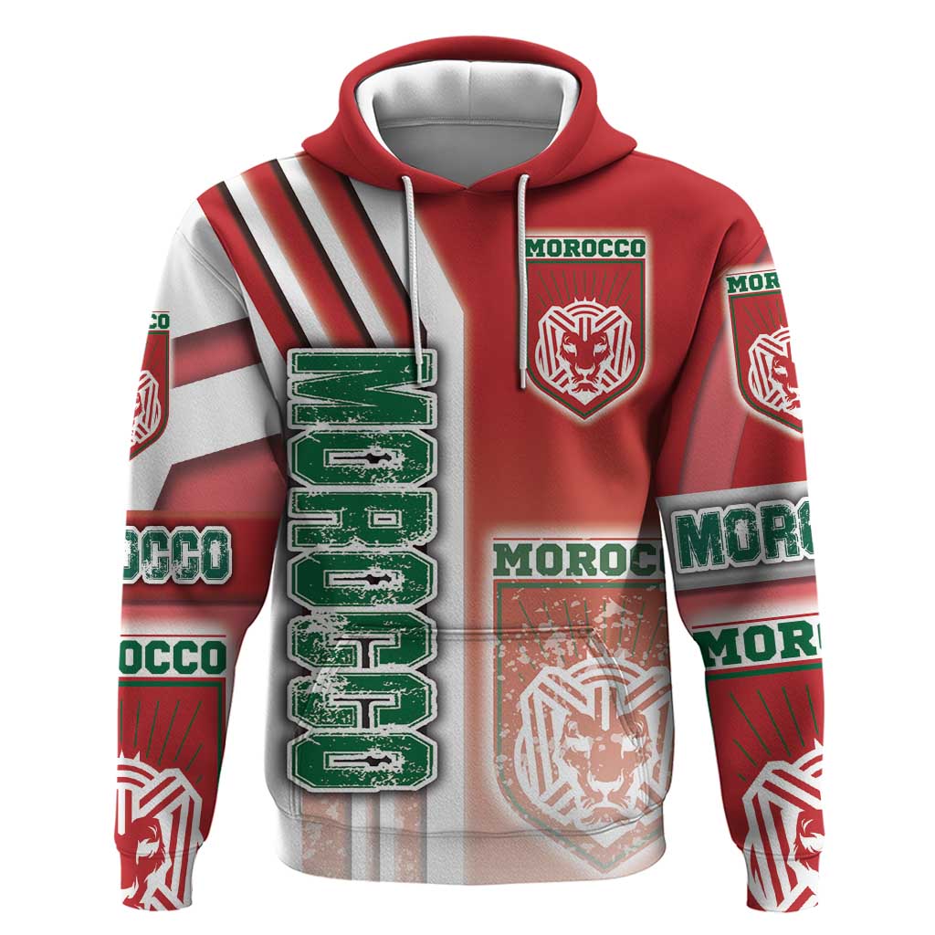 Morocco Football Hoodie Atlas Lions Soccer - Road To Champion DT03