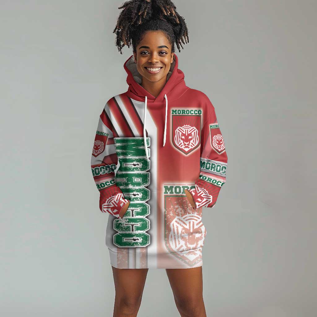 Morocco Soccer Hoodie Dress Atlas Lions Football - Road To Champion DT03