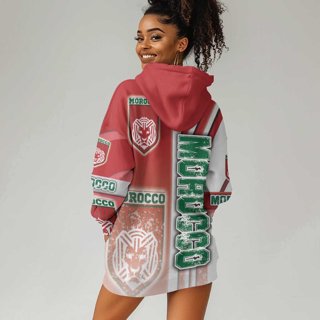 Morocco Soccer Hoodie Dress Atlas Lions Football - Road To Champion DT03