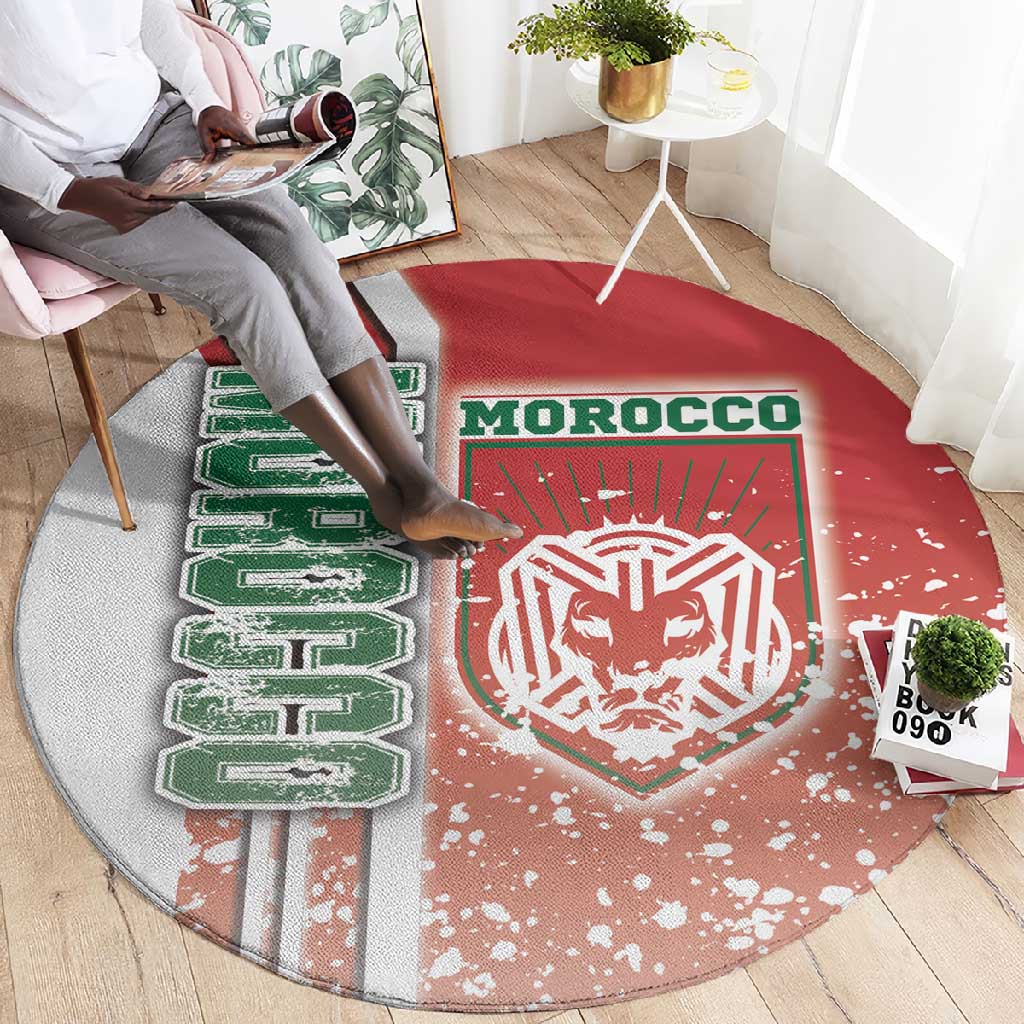 Morocco Soccer Round Carpet Atlas Lions Football - Road To Champion DT03