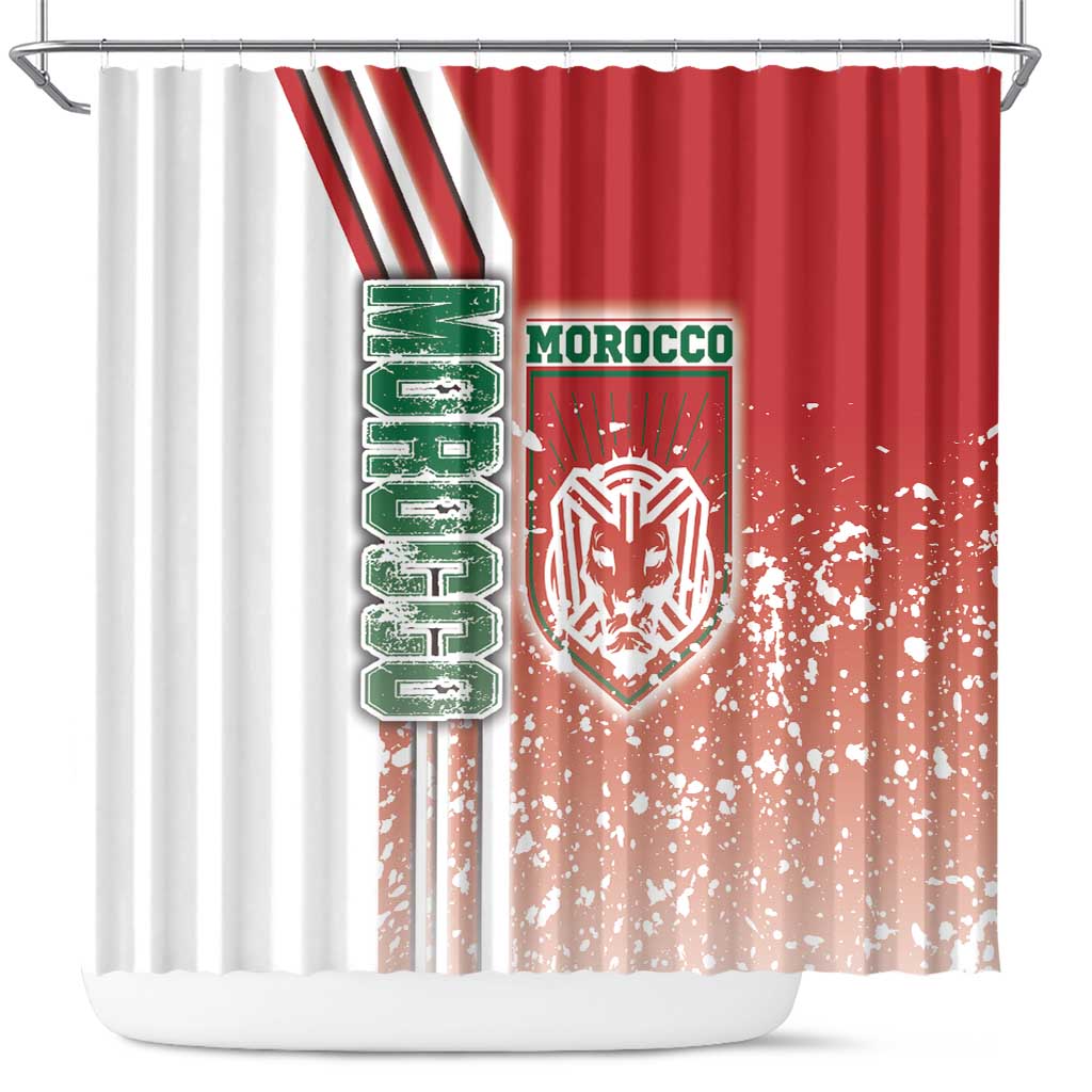 Morocco Football Shower Curtain Atlas Lions Soccer - Road To Champion DT03
