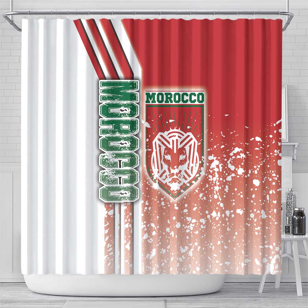 Morocco Football Shower Curtain Atlas Lions Soccer - Road To Champion DT03