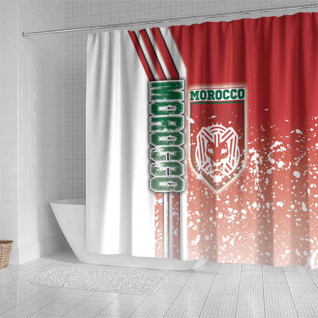 Morocco Football Shower Curtain Atlas Lions Soccer - Road To Champion DT03