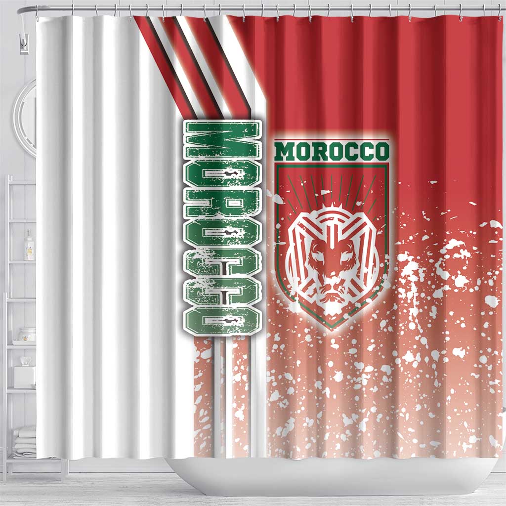 Morocco Football Shower Curtain Atlas Lions Soccer - Road To Champion DT03
