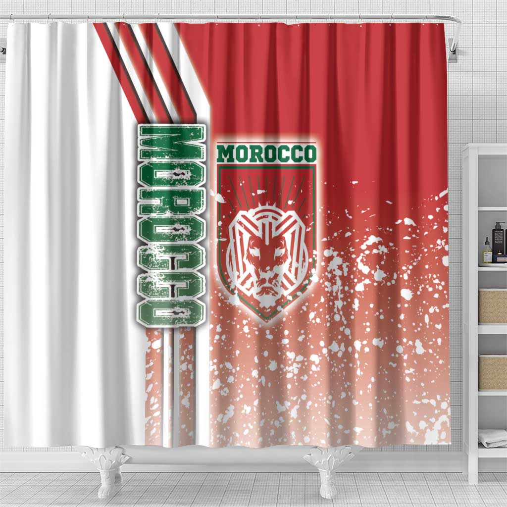 Morocco Football Shower Curtain Atlas Lions Soccer - Road To Champion DT03