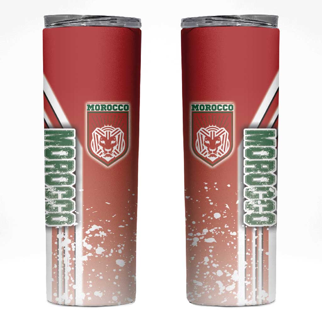 Morocco Soccer Skinny Tumbler Atlas Lions Football - Road To Champion DT03