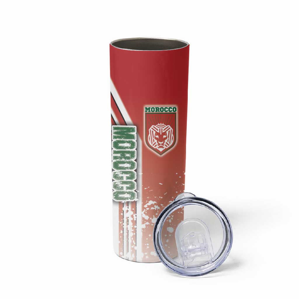 Morocco Soccer Skinny Tumbler Atlas Lions Football - Road To Champion DT03