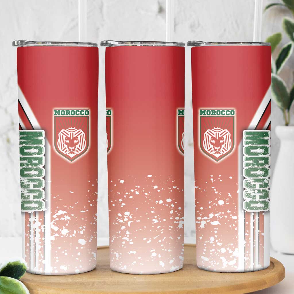 Morocco Soccer Skinny Tumbler Atlas Lions Football - Road To Champion DT03