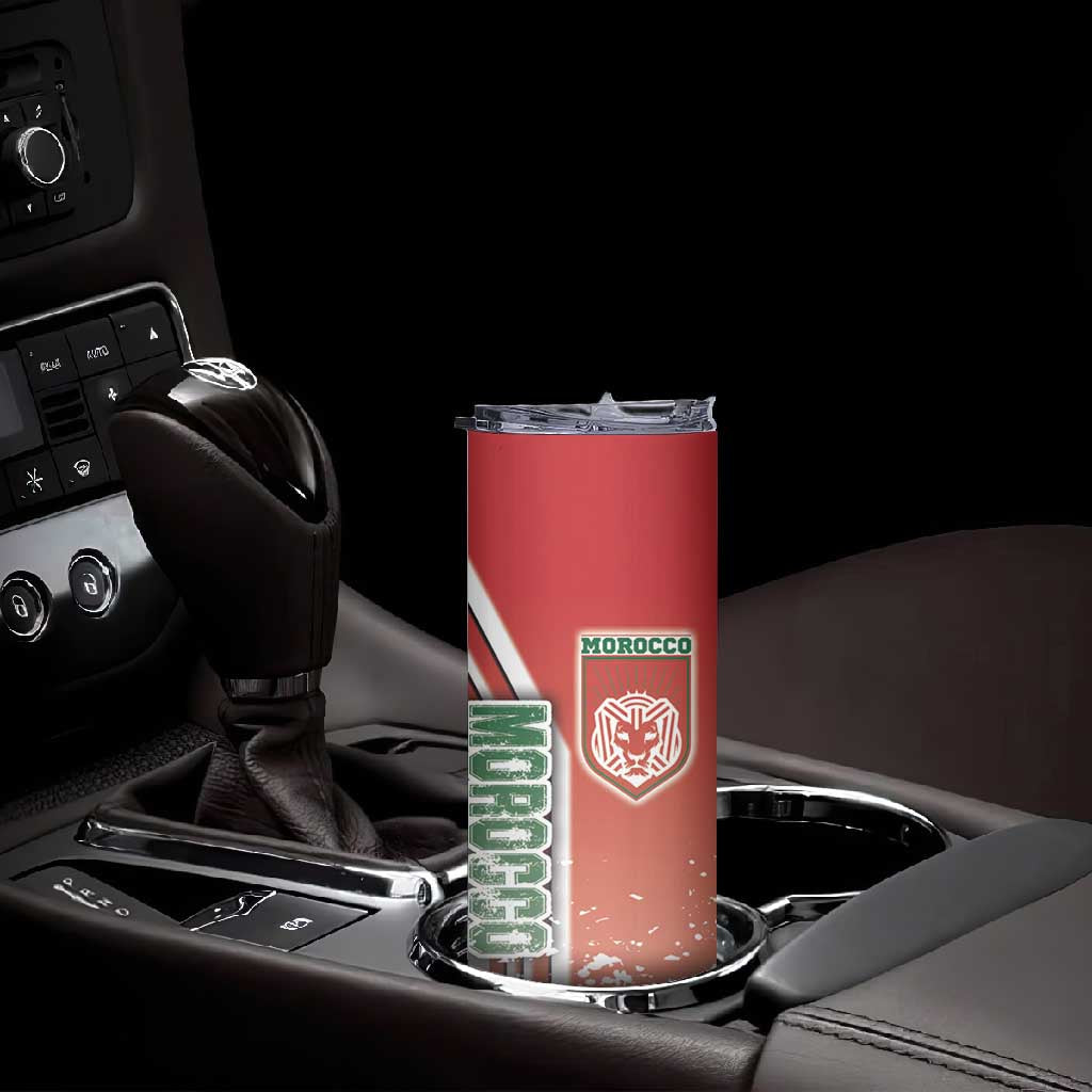 Morocco Soccer Skinny Tumbler Atlas Lions Football - Road To Champion DT03