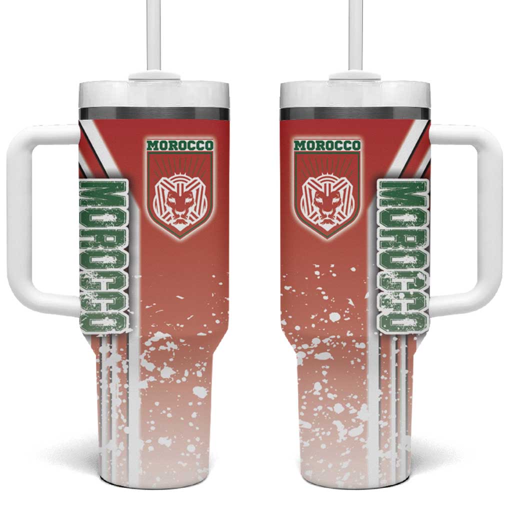 Morocco Soccer Tumbler With Handle Atlas Lions Football - Road To Champion DT03