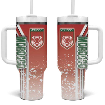 Morocco Soccer Tumbler With Handle Atlas Lions Football - Road To Champion DT03