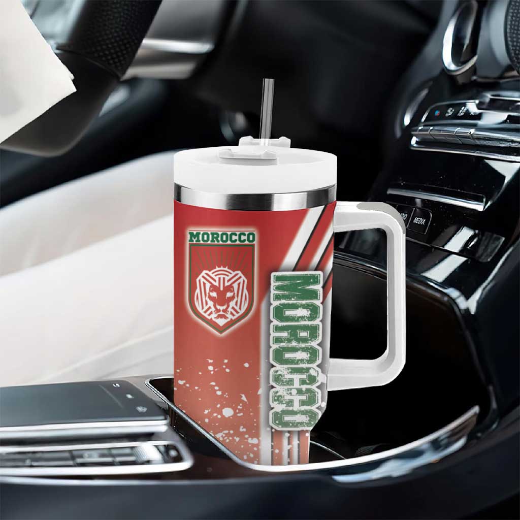 Morocco Soccer Tumbler With Handle Atlas Lions Football - Road To Champion DT03