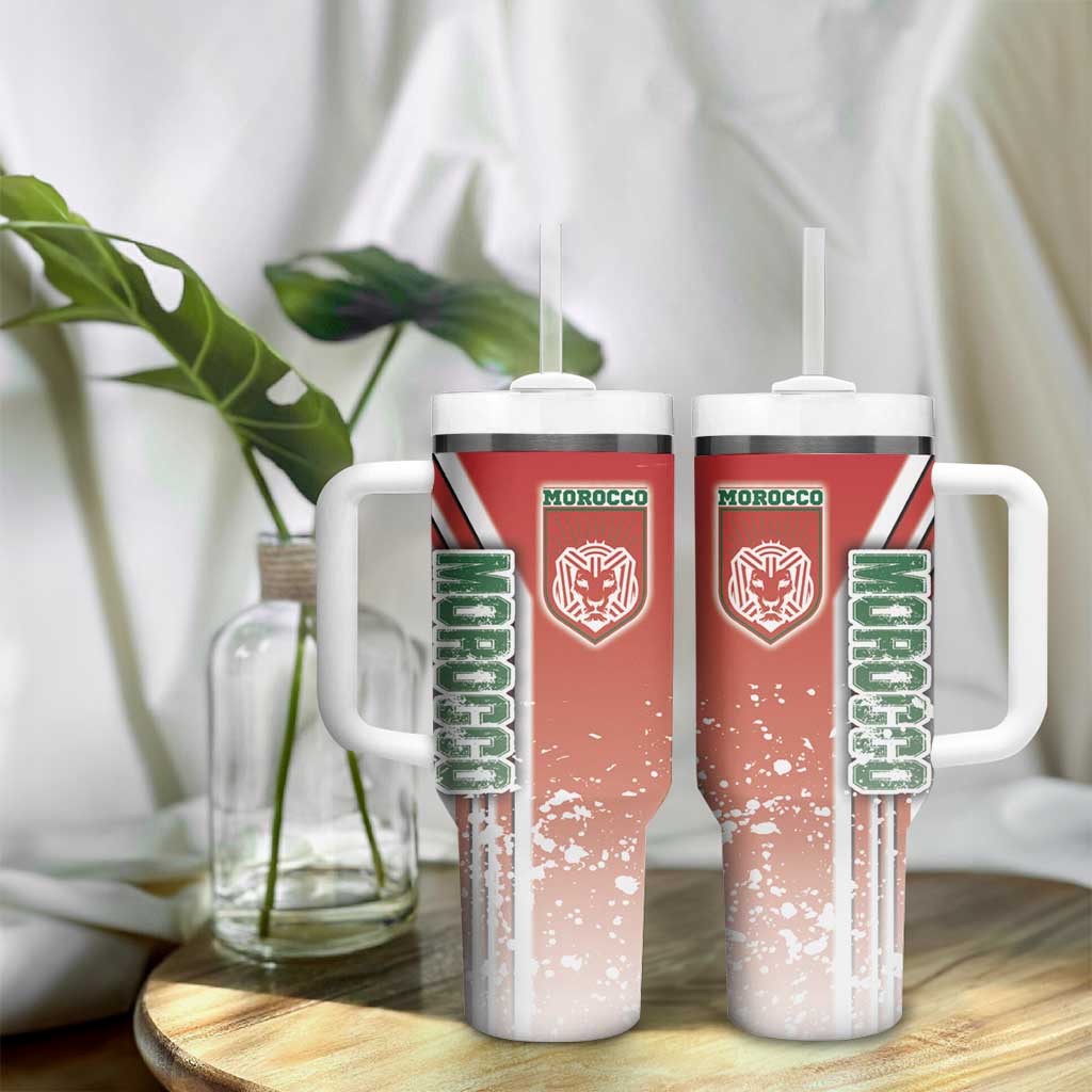 Morocco Soccer Tumbler With Handle Atlas Lions Football - Road To Champion DT03