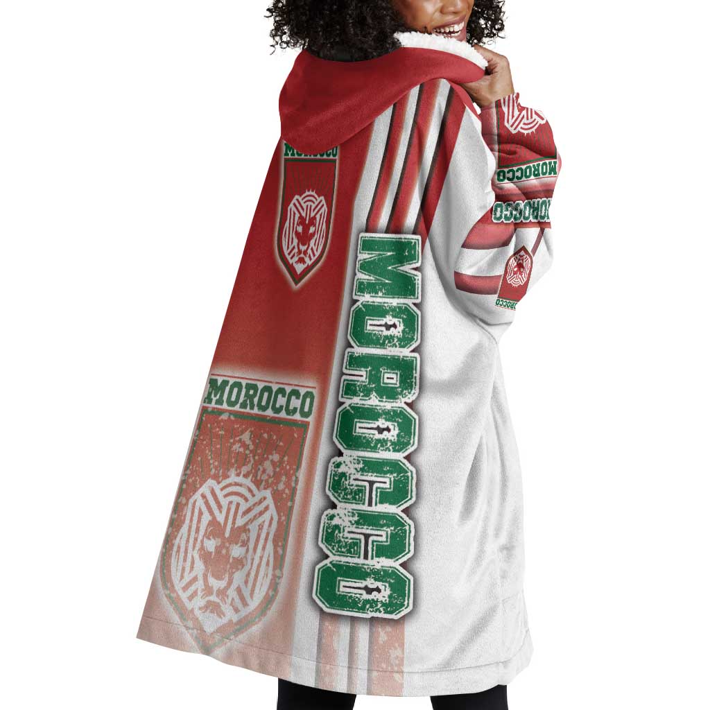 Morocco Soccer Wearable Blanket Hoodie Atlas Lions Football - Road To Champion DT03