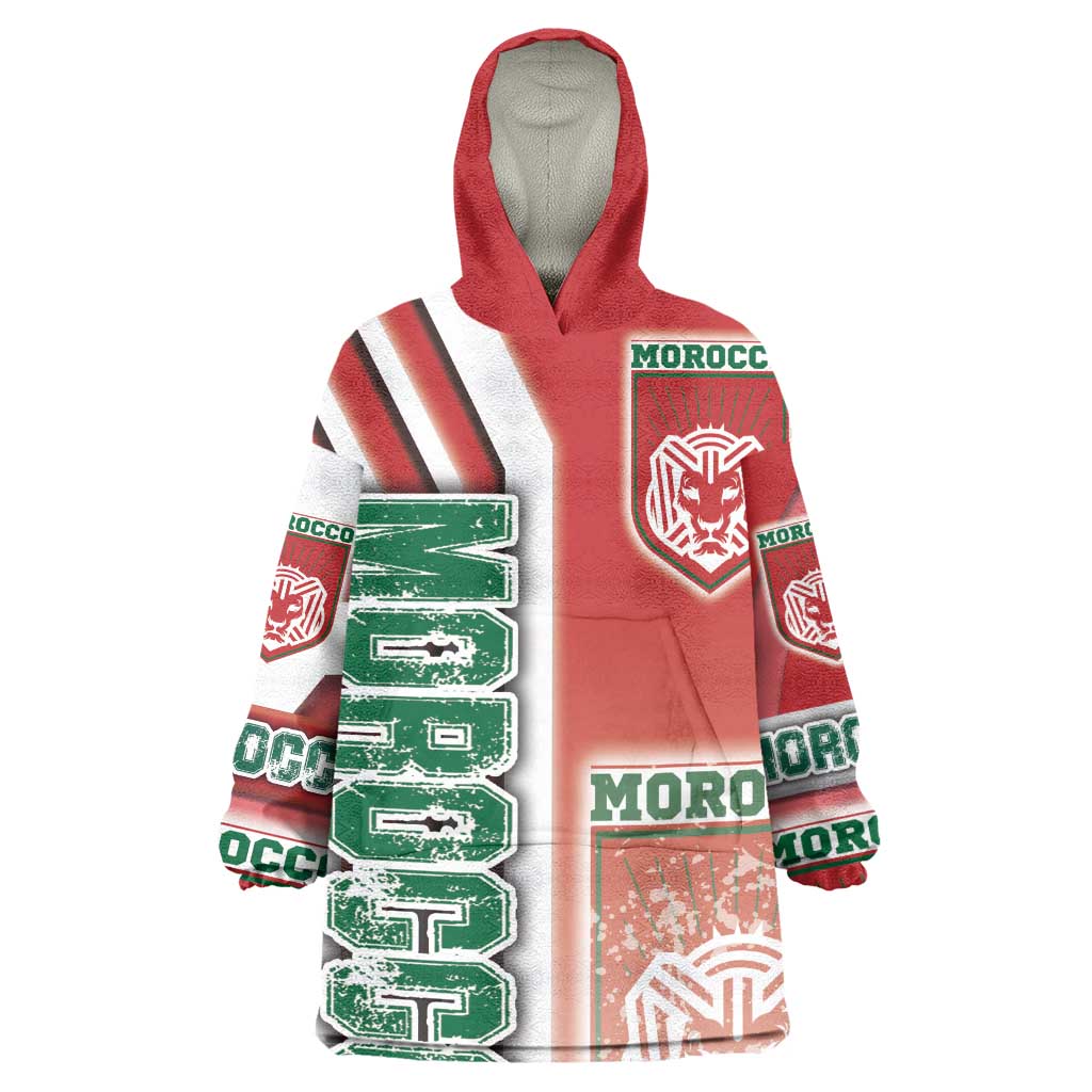 Morocco Soccer Wearable Blanket Hoodie Atlas Lions Football - Road To Champion DT03