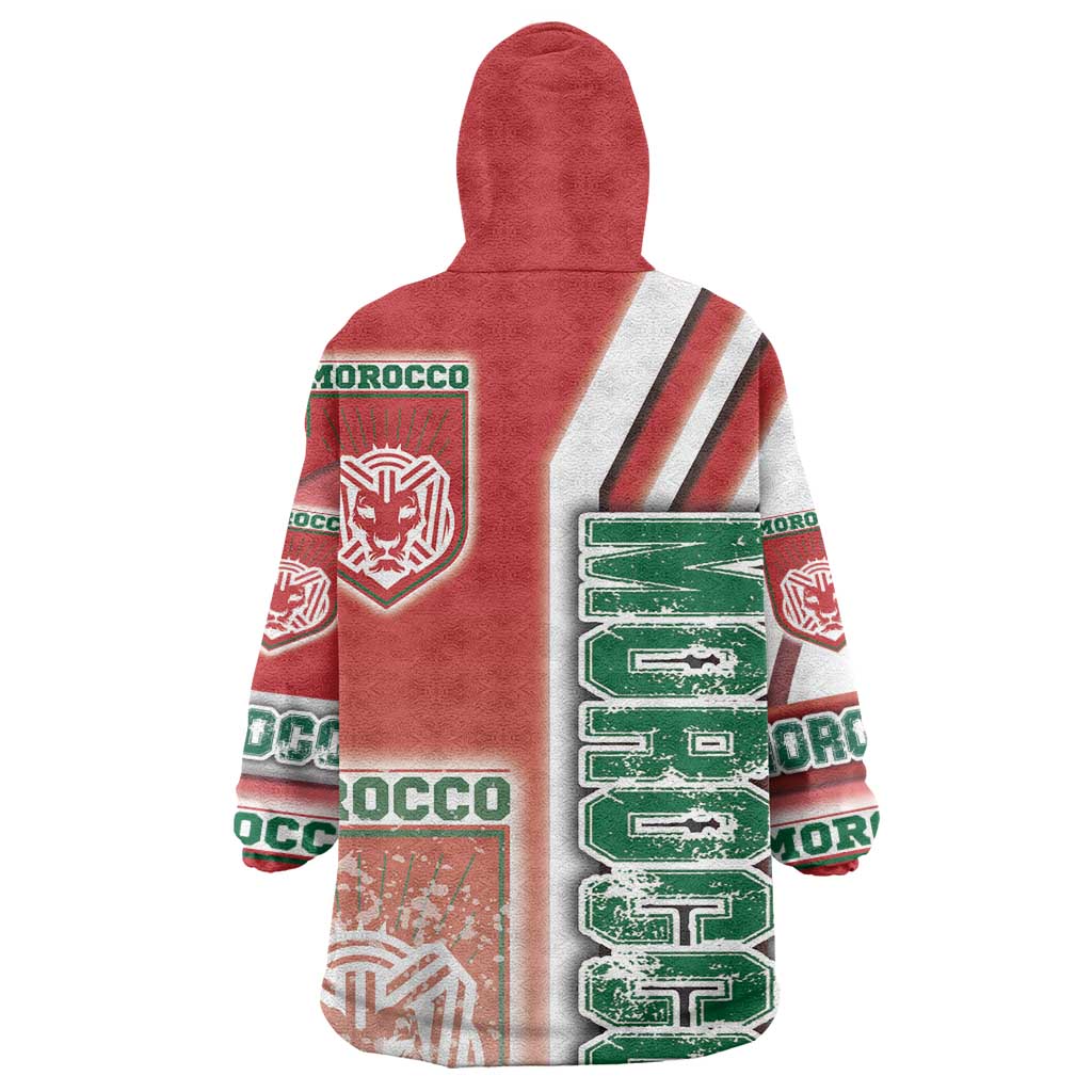 Morocco Soccer Wearable Blanket Hoodie Atlas Lions Football - Road To Champion DT03