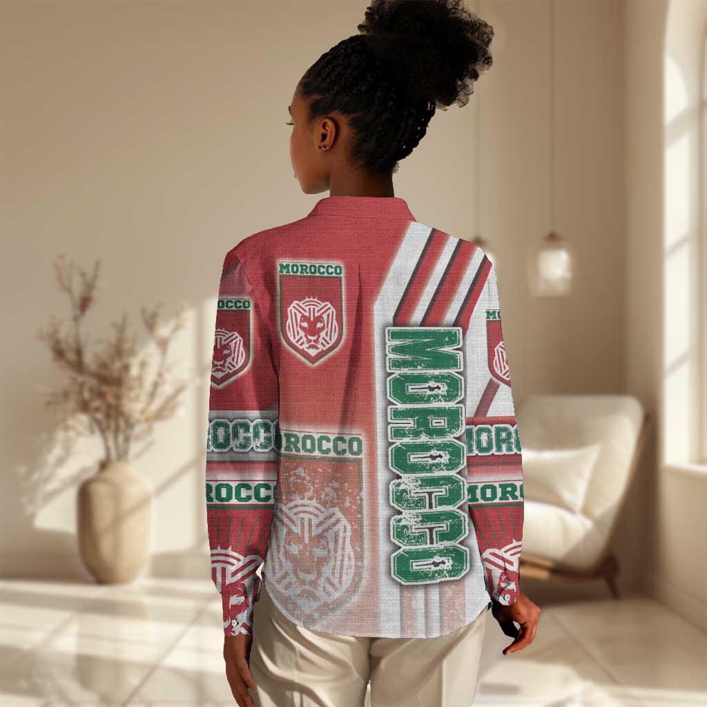 Morocco Soccer Women Casual Shirt Atlas Lions Football - Road To Champion DT03