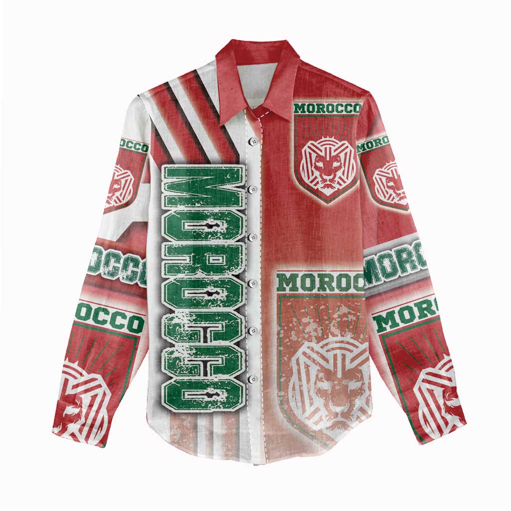 Morocco Soccer Women Casual Shirt Atlas Lions Football - Road To Champion DT03