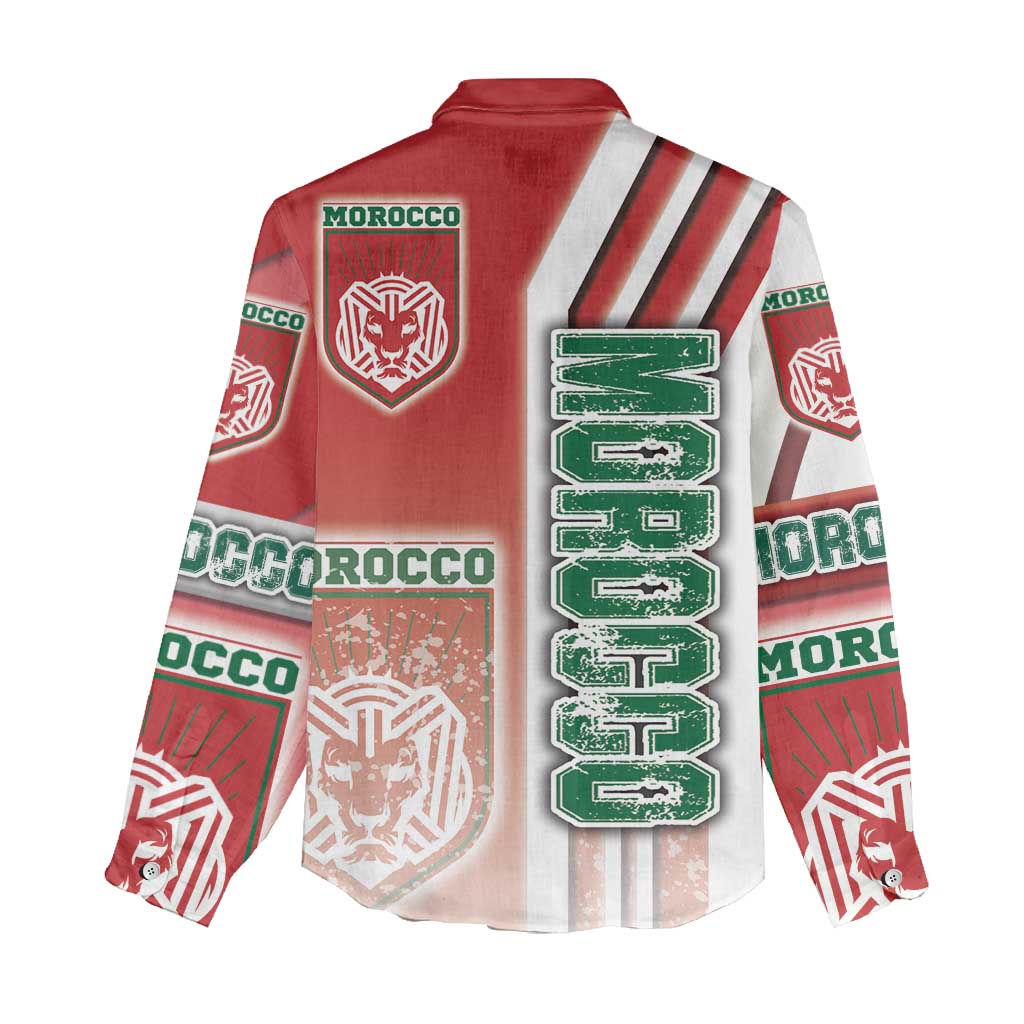 Morocco Soccer Women Casual Shirt Atlas Lions Football - Road To Champion DT03