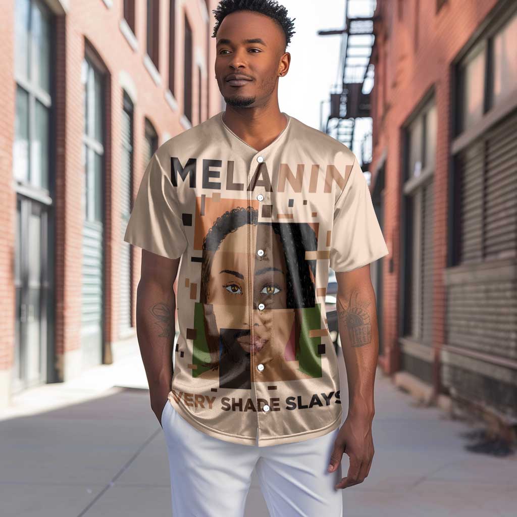 Melanin Every Shade Slays Baseball Jersey Afro Women DT03