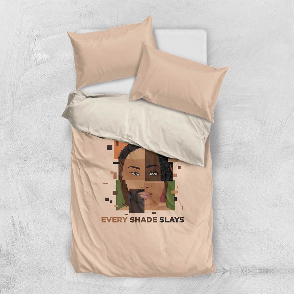 Melanin Every Shade Slays Bedding Set Afro Women DT03