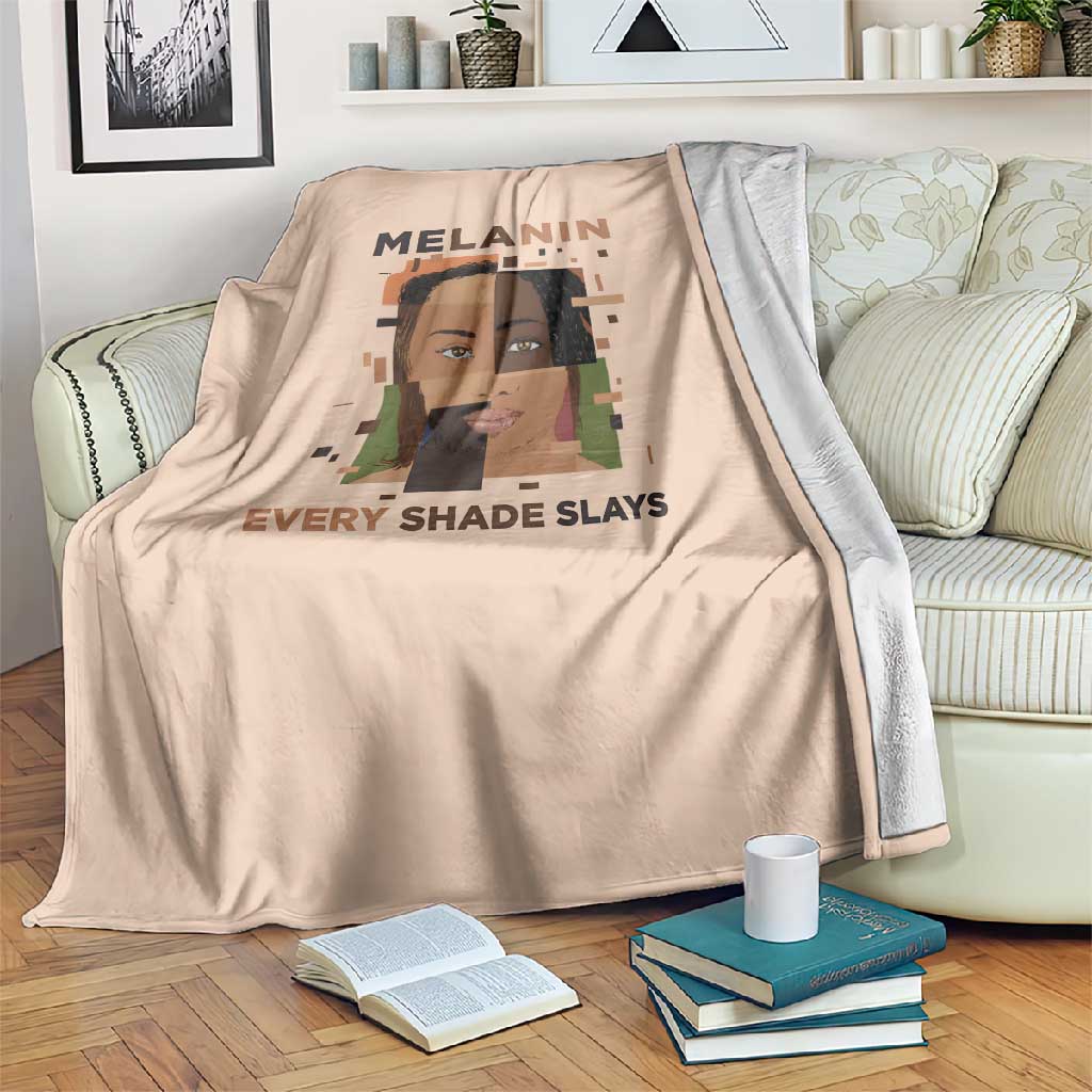Melanin Every Shade Slays Blanket Afro Women DT03