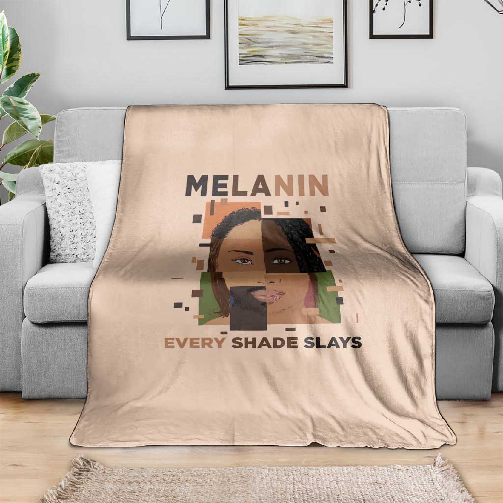 Melanin Every Shade Slays Blanket Afro Women DT03