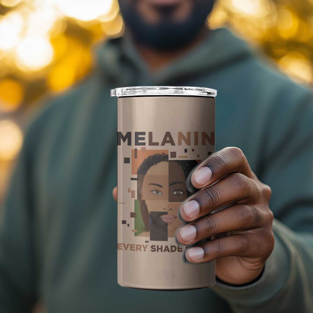 Melanin Every Shade Slays 4 in 1 Can Cooler Tumbler Afro Women DT03
