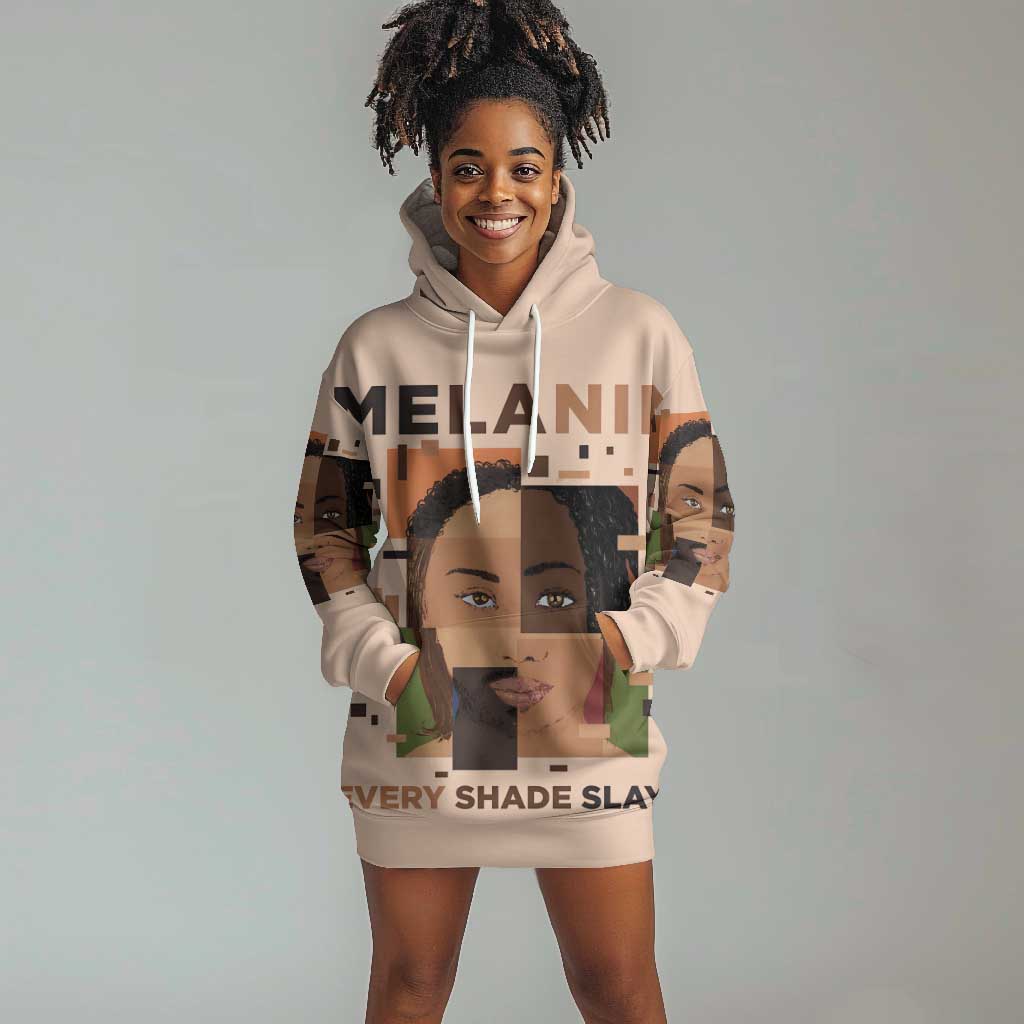 Melanin Every Shade Slays Hoodie Dress Afro Women DT03