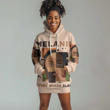 Melanin Every Shade Slays Hoodie Dress Afro Women DT03