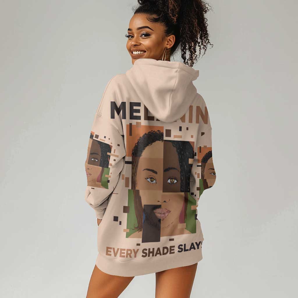 Melanin Every Shade Slays Hoodie Dress Afro Women DT03