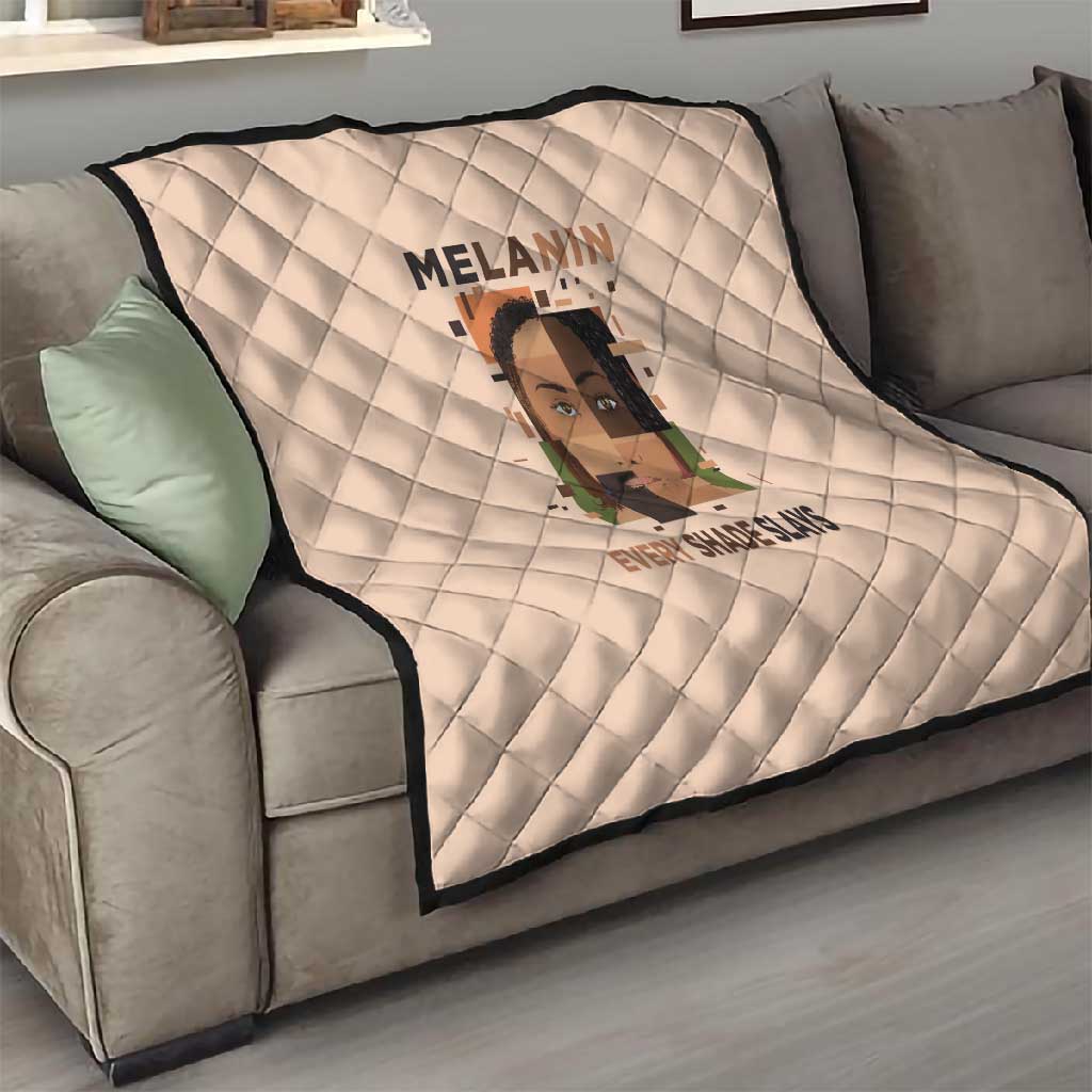 Melanin Every Shade Slays Quilt Afro Women DT03