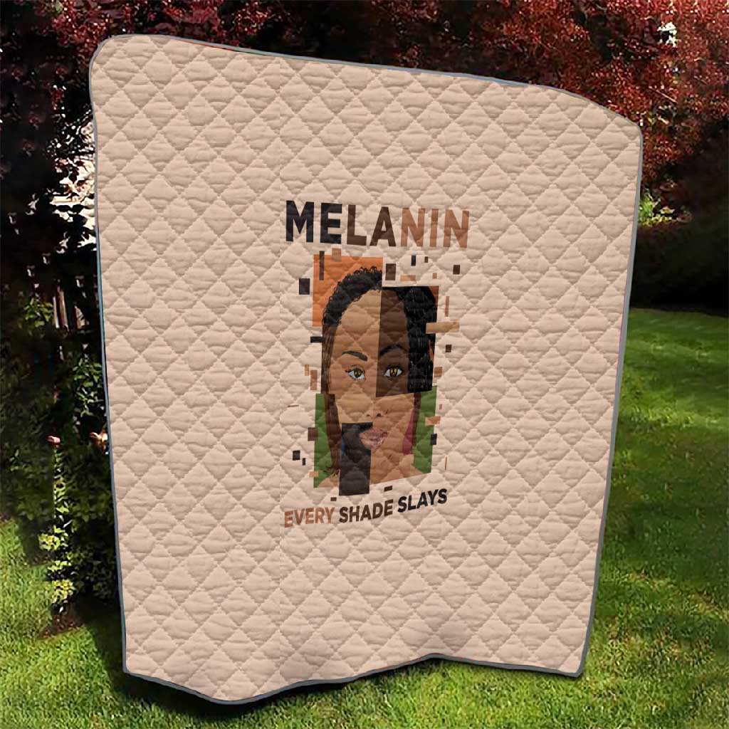 Melanin Every Shade Slays Quilt Afro Women DT03