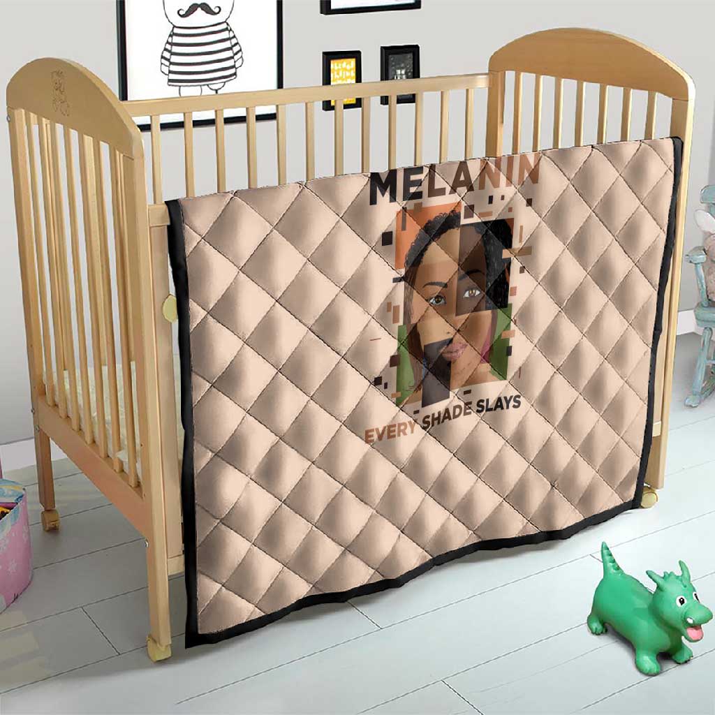 Melanin Every Shade Slays Quilt Afro Women DT03