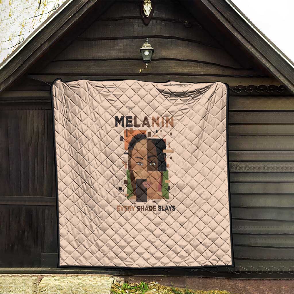 Melanin Every Shade Slays Quilt Afro Women DT03