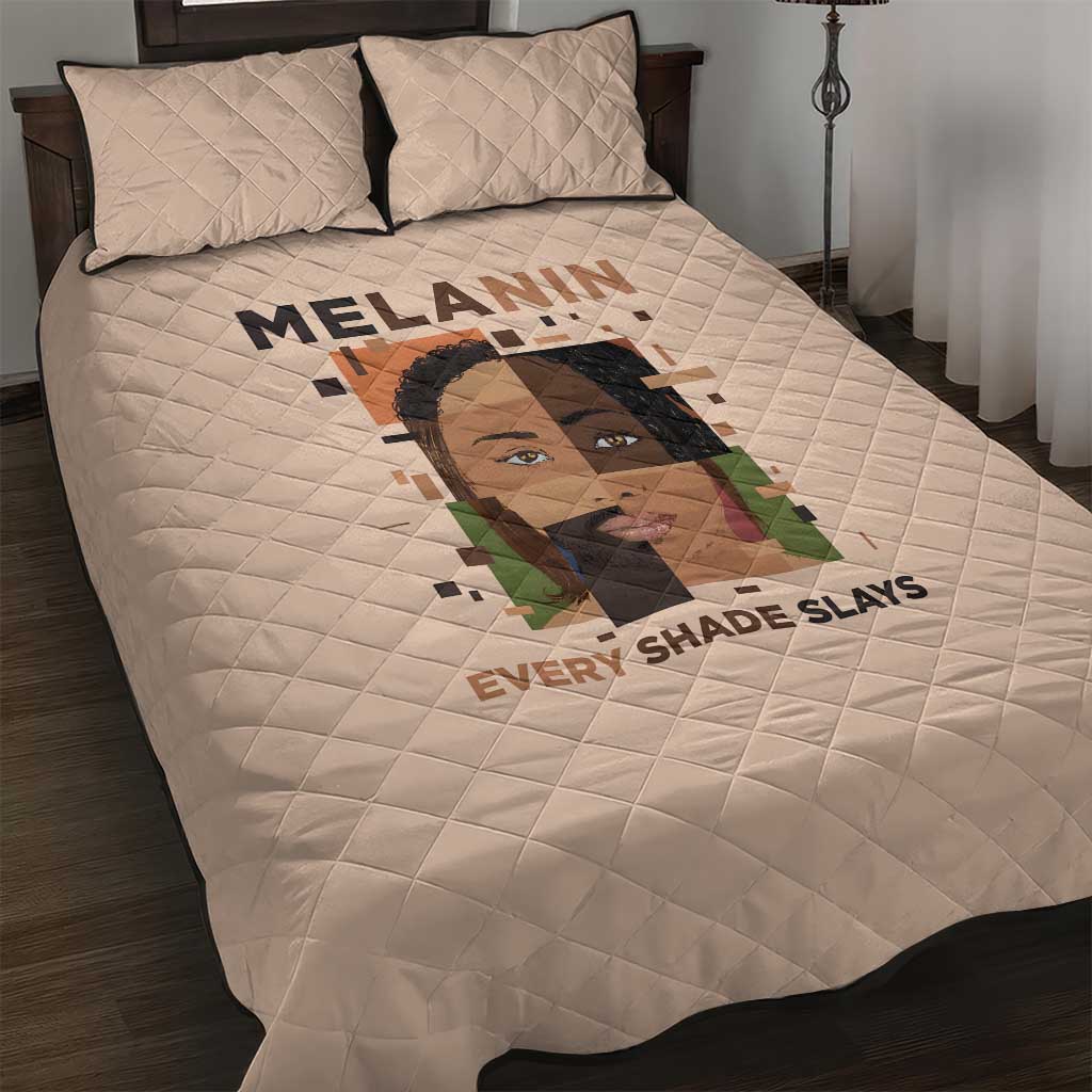 Melanin Every Shade Slays Quilt Bed Set Afro Women DT03