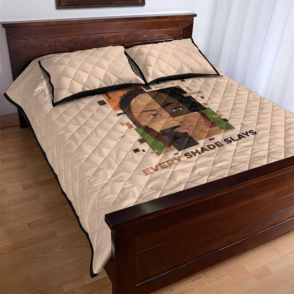Melanin Every Shade Slays Quilt Bed Set Afro Women DT03