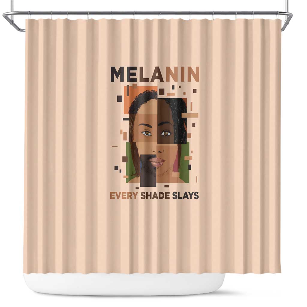 Melanin Every Shade Slays Shower Curtain African Women DT03
