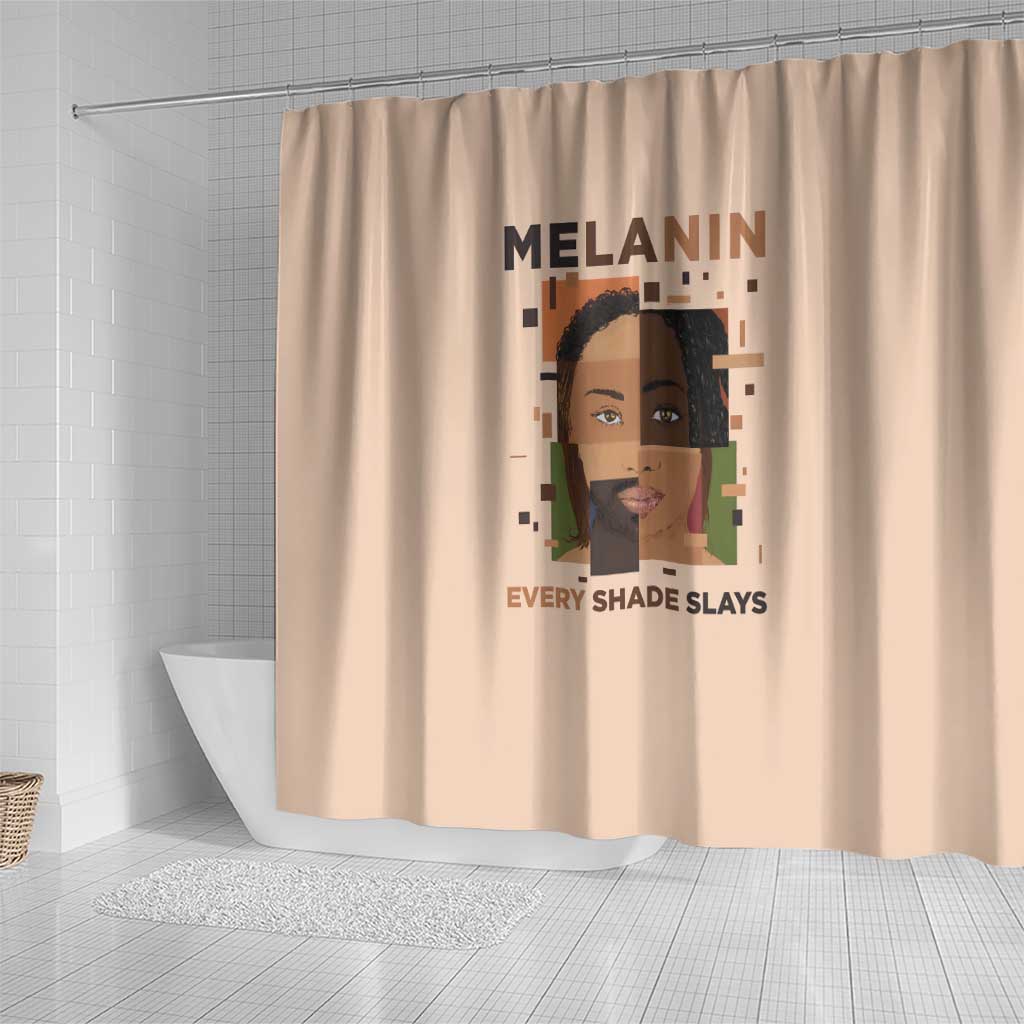 Melanin Every Shade Slays Shower Curtain African Women DT03