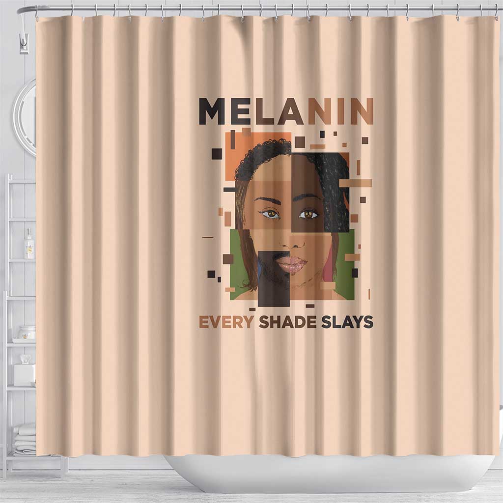 Melanin Every Shade Slays Shower Curtain African Women DT03