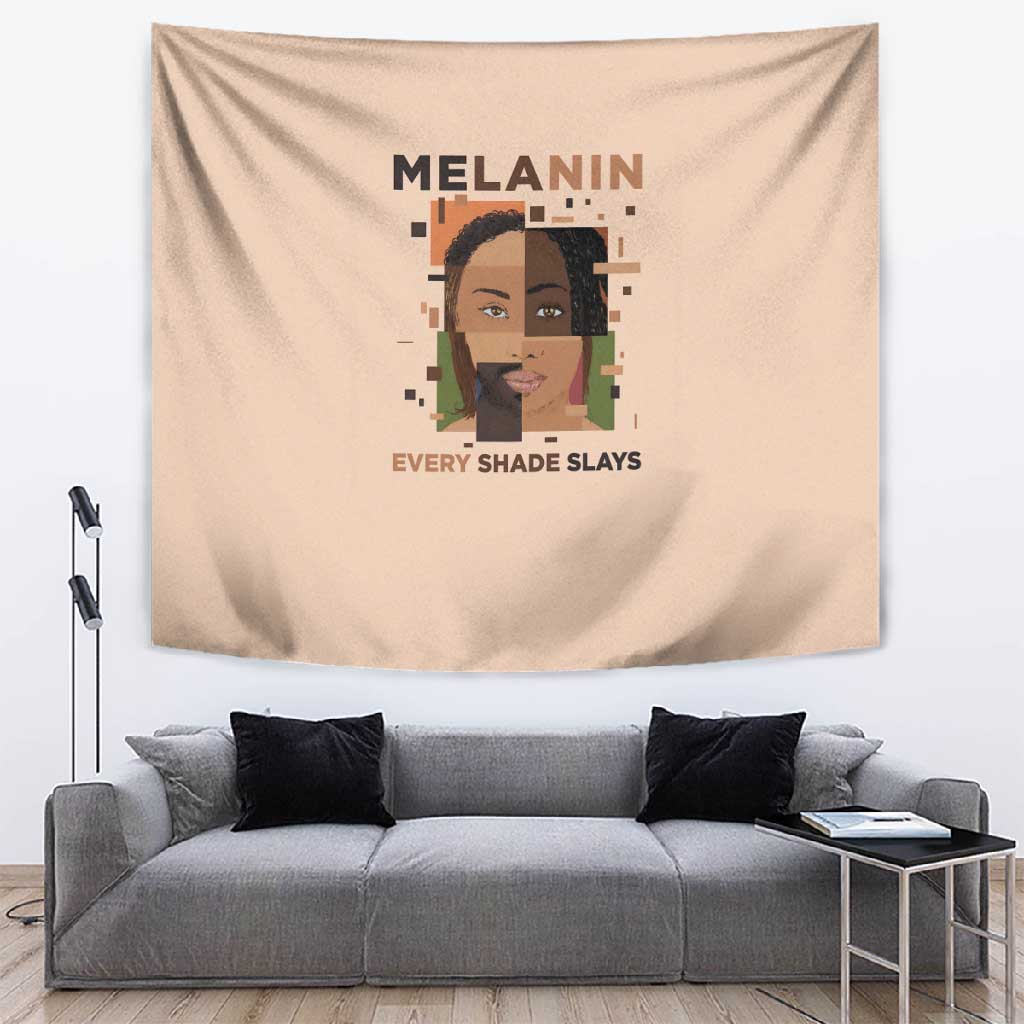 Melanin Every Shade Slays Tapestry Afro Women DT03