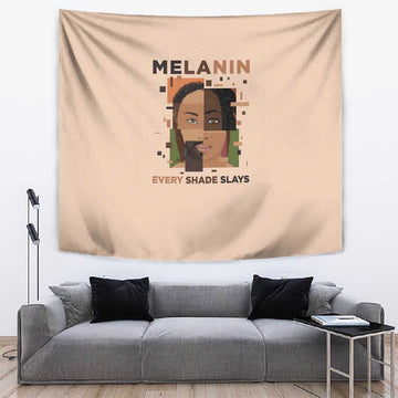 Melanin Every Shade Slays Tapestry Afro Women DT03